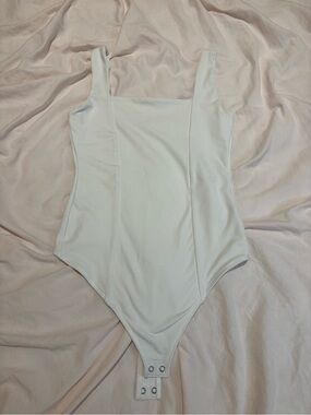 Abercrombie & Fitch White Square-Neck Bodysuit